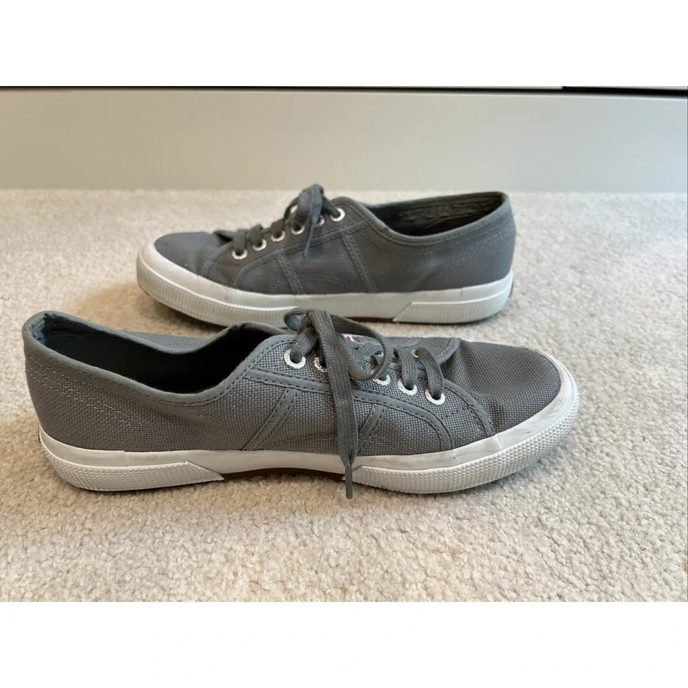 Superga 2750 Cotu Classic Gray Canvas Low Top Sneakers Mens 7.5 Women 9 Skate